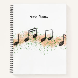 Colorful Music Notes Abstract Art Notebook Notitieboek