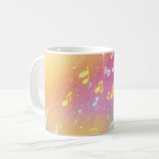 Colorful Music Notes Fantasy Mug Koffiemok (Voorkant links)