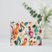 Colorful Music Pattern Briefkaart (Staand voorkant)