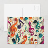 Colorful Music Pattern Briefkaart (Voorkant / Achterkant)