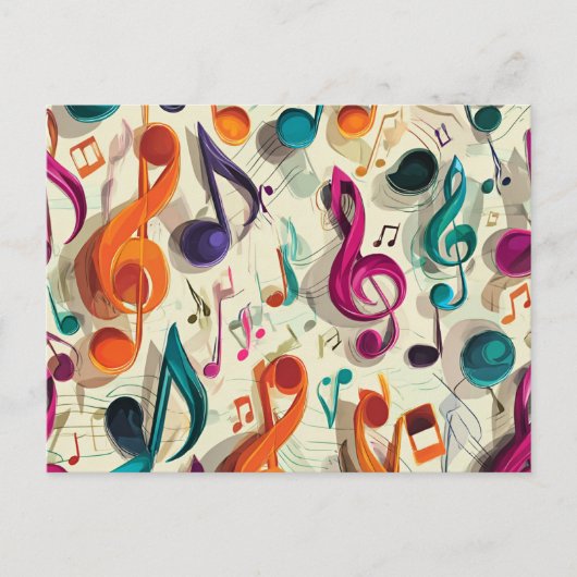 Colorful Music Pattern Briefkaart (Voorkant)