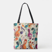 Colorful Music Pattern Tote Bag (Achterkant)
