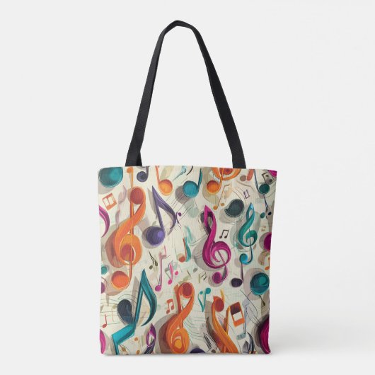 Colorful Music Pattern Tote Bag (Achterkant)