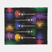 Colorful Music Sound and Guitars Fleece Deken (Voorkant (Horizontaal))