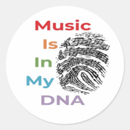 Colorful Music staat in mijn DNA-muzikale Muziekno Ronde Sticker