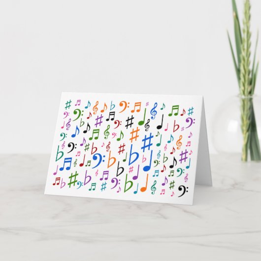 Colorful Music Symbols + "Happy Moederdag!" Kaart (Voorkant)