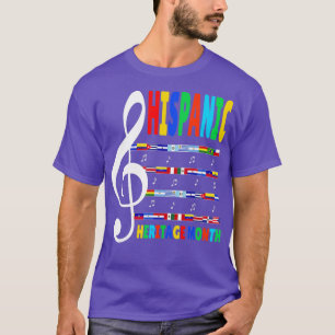 Colorful Music Teacher Kind National Hispanic Heri T-shirt