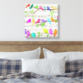 Colorful Musical Birds Canvas Print Spring (Insitu (Slaapkamer))