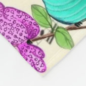 Colorful Musical Birds Fleece Blanket Spring Deken (Hoek)