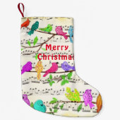 Colorful Musical Birds Kerstmis Stocking Gift Kleine Kerstsok (Voorkant)