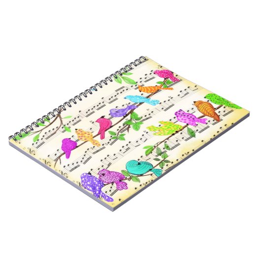 Colorful Musical Birds Notitieboek (Linkerzijde)