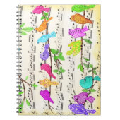 Colorful Musical Birds Notitieboek (Voorkant)