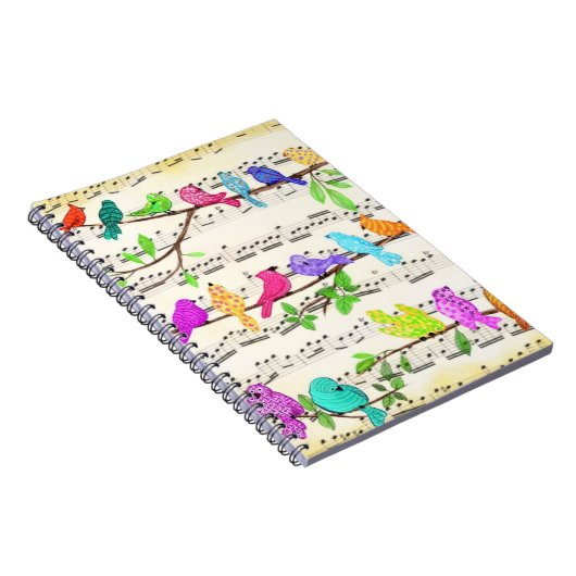 Colorful Musical Birds Notitieboek Spring (Rechterzijde)