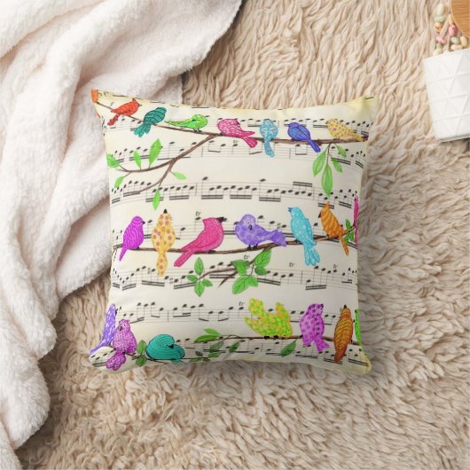Colorful Musical Birds Sierkussen Spring Joy (Deken)