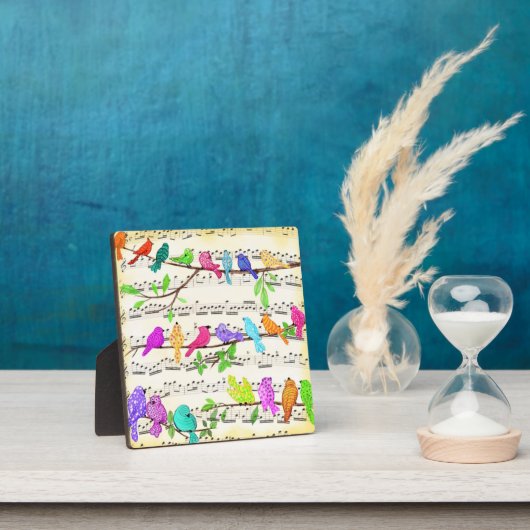 Colorful Musical Birds Spring Plaque Fotoplaat (Insitu)