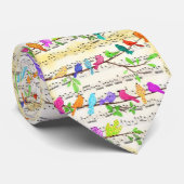 Colorful Musical Birds Stropdas - Spring (Opgerold)