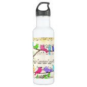 Colorful Musical Birds Water Bottle Spring Waterfles (Voorkant)