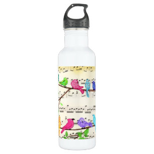 Colorful Musical Birds Water Bottle Spring Waterfles