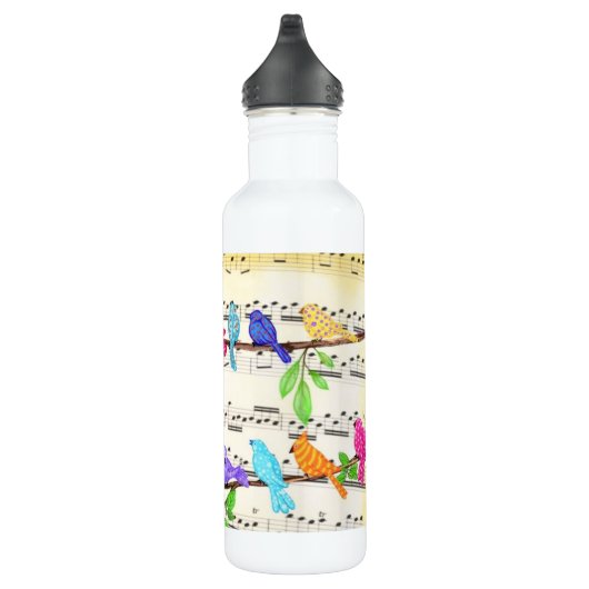 Colorful Musical Birds Water Bottle Spring Waterfles (Rechts)