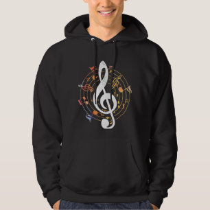 Colorful Musical Note Treble Clef Hoodie