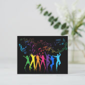 Colorful Musical Notes and Dancers Briefkaart (Staand voorkant)
