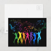 Colorful Musical Notes and Dancers Briefkaart (Voorkant / Achterkant)