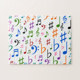 Colorful Musical Notes and Symbols Legpuzzel