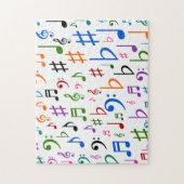 Colorful Musical Notes and Symbols Legpuzzel (Verticaal)