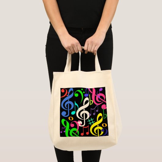 Colorful Musical Notes Bag Tote Bag (Voorkant (product))