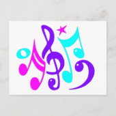 Colorful Musical Notes Briefkaart (Voorkant)