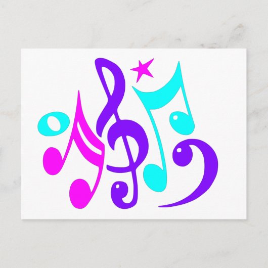 Colorful Musical Notes Briefkaart (Voorkant)