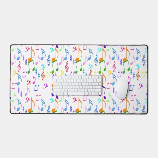 Colorful Musical Notes Bureaumat (Keyboard & Muis)