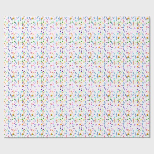 Colorful Musical Notes Cadeaupapier (Vlak)