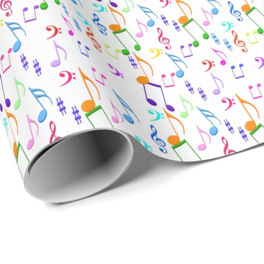 Colorful Musical Notes Cadeaupapier (Rol Hoek)