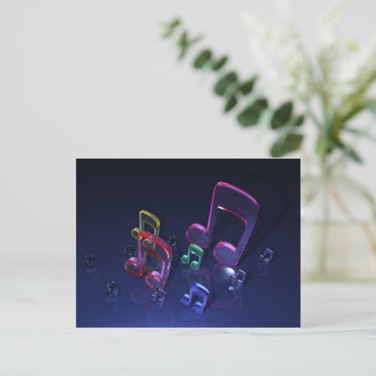 Colorful Musical Notes Design Briefkaart (Staand voorkant)