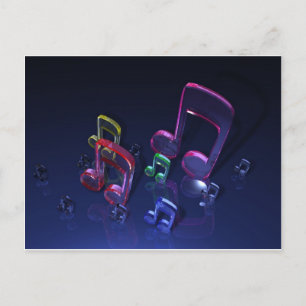 Colorful Musical Notes Design Briefkaart