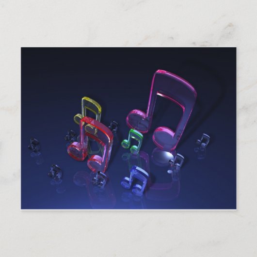 Colorful Musical Notes Design Briefkaart (Voorkant)