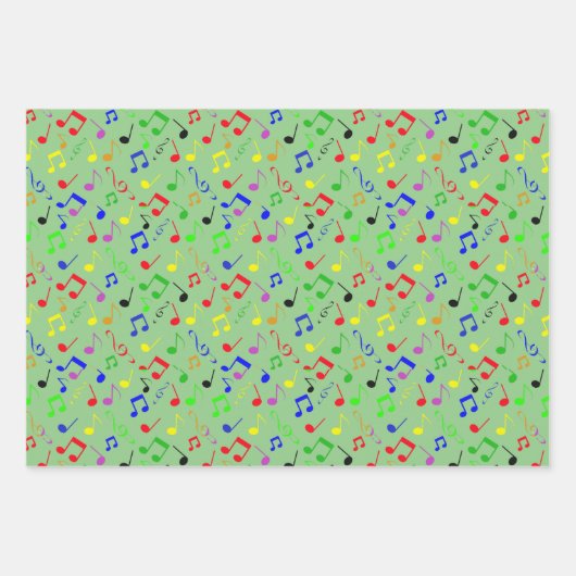 Colorful Musical Notes Design Inpakpapier Vel (Voorkant 2)