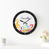 Colorful Musical Notes Grote Klok (Huis)