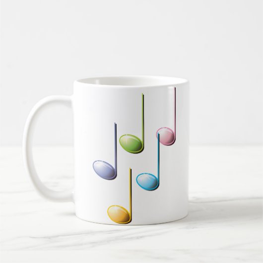 Colorful Musical Notes Koffiemok (Links)