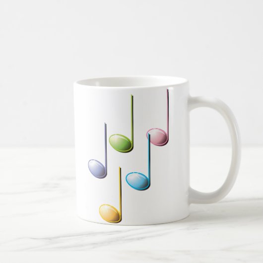 Colorful Musical Notes Koffiemok (Rechts)