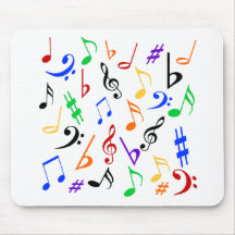 Colorful Musical Notes Mousepad