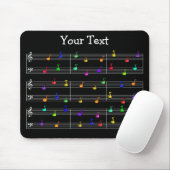 Colorful Musical Notes  Mousepad Muismat (Met muis)
