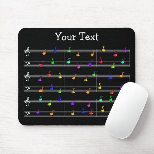 Colorful Musical Notes Mousepad Muismat (Met muis)
