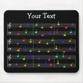 Colorful Musical Notes Mousepad Muismat (Voorkant)