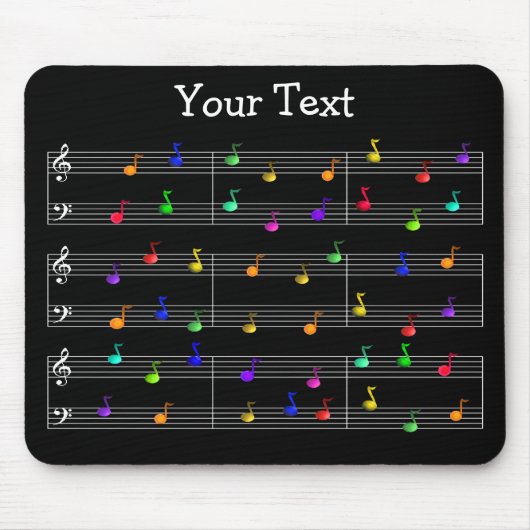 Colorful Musical Notes  Mousepad Muismat (Voorkant)