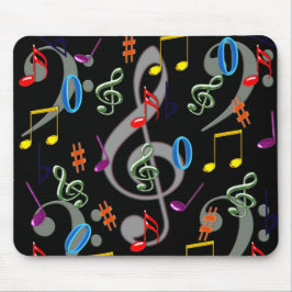 Colorful Musical Notes Mousepad Muismat