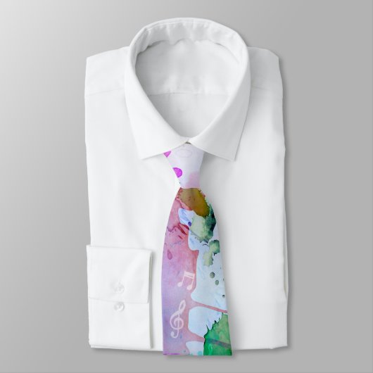 Colorful Musical Notes Music Design Necktie Stropdas (Gebonden)