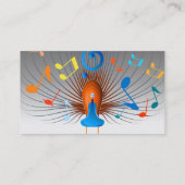 Colorful Musical Notes Peacock Visitekaartje (Achterkant)