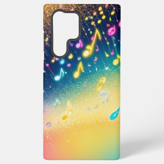 Colorful Musical Notes Sparkle Phone Case Samsung Galaxy Hoesje (Achterkant)